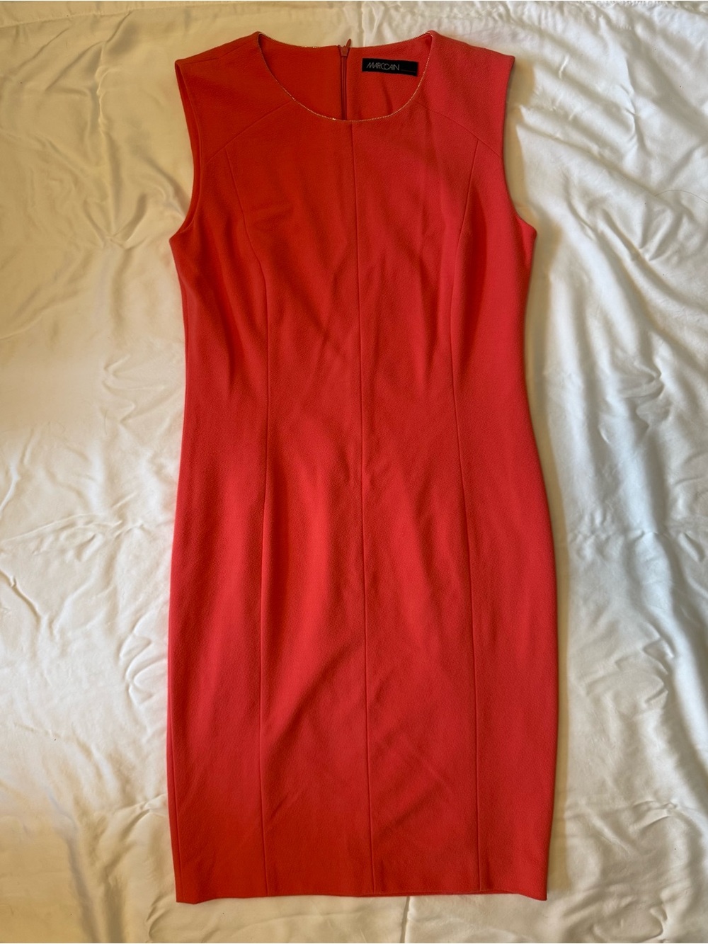 Marc Cain Collections Grenadine Red Sleeveless Sheath Dress